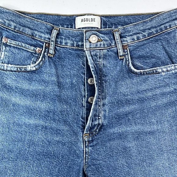 AGOLDE Riley High Rise Straight Crop Jeans Silence - Picture 3 of 11